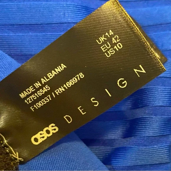 ASOS Blue High Waist Bikini NEW Size 10 - Picture 5 of 5